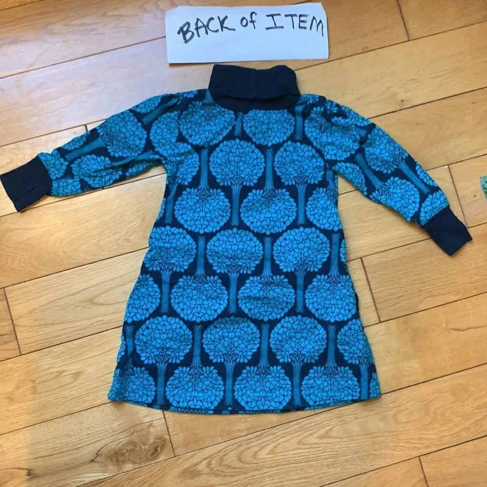 OLD NAVY Tree Graphic Teal And Navy Dress Toddler Girls 12-18 M